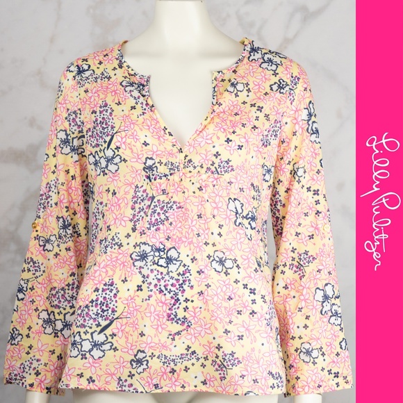 Lilly Pulitzer Tops - Lilly Pulitzer Starfruit Yellow Little Lady Tunic